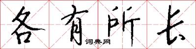 各有所长怎么写好看