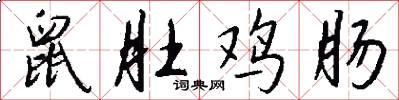 鼠肚鸡肠怎么写好看
