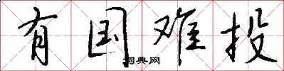有国难投怎么写好看
