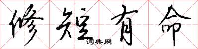 修短有命怎么写好看