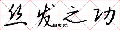 丝发之功怎么写好看