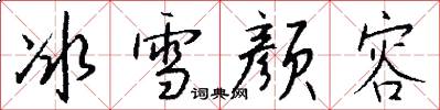 冰雪颜容怎么写好看