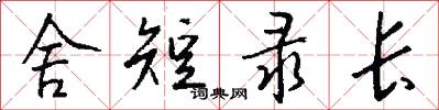 舍短录长怎么写好看