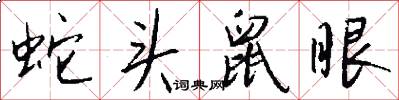 蛇头鼠眼怎么写好看