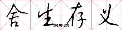 舍生存义怎么写好看