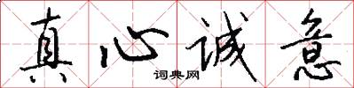 真心诚意怎么写好看