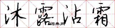 沐露沾霜怎么写好看