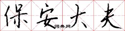 保安大夫怎么写好看