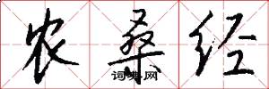 农桑经怎么写好看