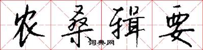 农桑辑要怎么写好看
