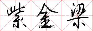紫金梁怎么写好看