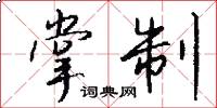 掌制怎么写好看