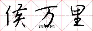 侯万里怎么写好看