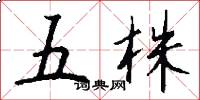 五株怎么写好看