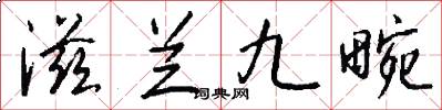 滋兰九畹怎么写好看