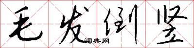 毛发倒竖怎么写好看