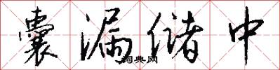 囊漏储中怎么写好看