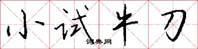 小试牛刀怎么写好看