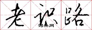 老识路怎么写好看