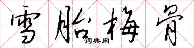 雪胎梅骨怎么写好看