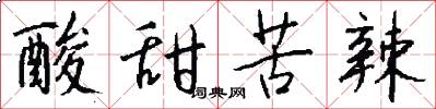 酸甜苦辣怎么写好看