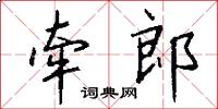 牵郎怎么写好看