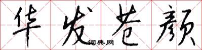 华发苍颜怎么写好看