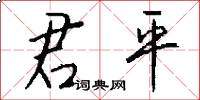 君平怎么写好看