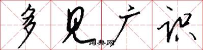 多见广识怎么写好看