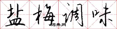 盐梅调味怎么写好看