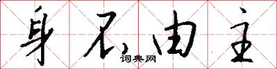身不由主怎么写好看