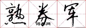 熟券军怎么写好看