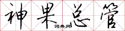 神果总管怎么写好看