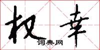 权幸怎么写好看