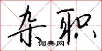 杂职怎么写好看
