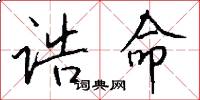 诰命怎么写好看