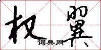 权翼怎么写好看