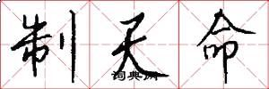 制天命怎么写好看