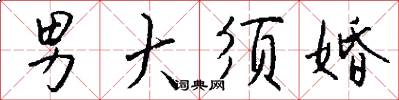 男大须婚怎么写好看
