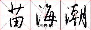 苗海潮怎么写好看