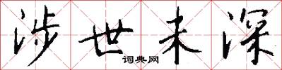 涉世未深怎么写好看