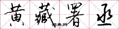 黄藏署丞怎么写好看