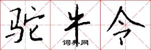 驼牛令怎么写好看