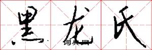 黑龙氏怎么写好看