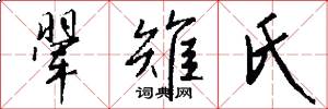 翚雉氏怎么写好看