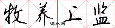 牧养上监怎么写好看