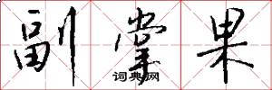 副掌果怎么写好看