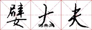 嬖大夫怎么写好看
