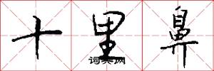 十里鼻怎么写好看
