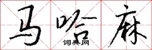 马哈麻怎么写好看